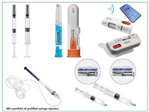 BD's portfolio of prefilled syringe injectors.