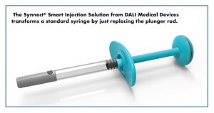 The Synnect® Smart Injection Solution from DALI Medical Devices transforms a standard syringe by just replacing the plunger rod.