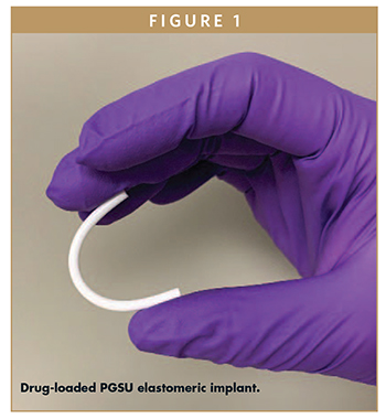 Drug-loaded PGSU elastomeric implant.