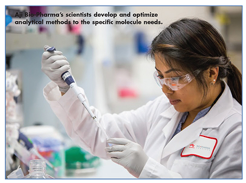 techAji Bio-Pharma’s scientists develop and optimize analytical methods to the specific molecule needs.