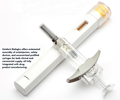 Catalent Biologics offers automated assembly of autoinjectors, safety devices, and accessorized prefilled syringes for both clinical and commercial supply, all fully integrated with drug product manufacturing.