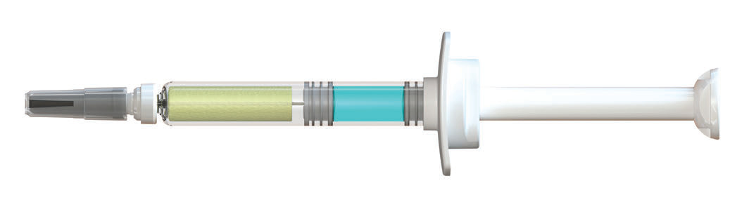 Credence Dual Chamber Powder and Liquid Reconstitution Syringe with separate powder and liquid chambers